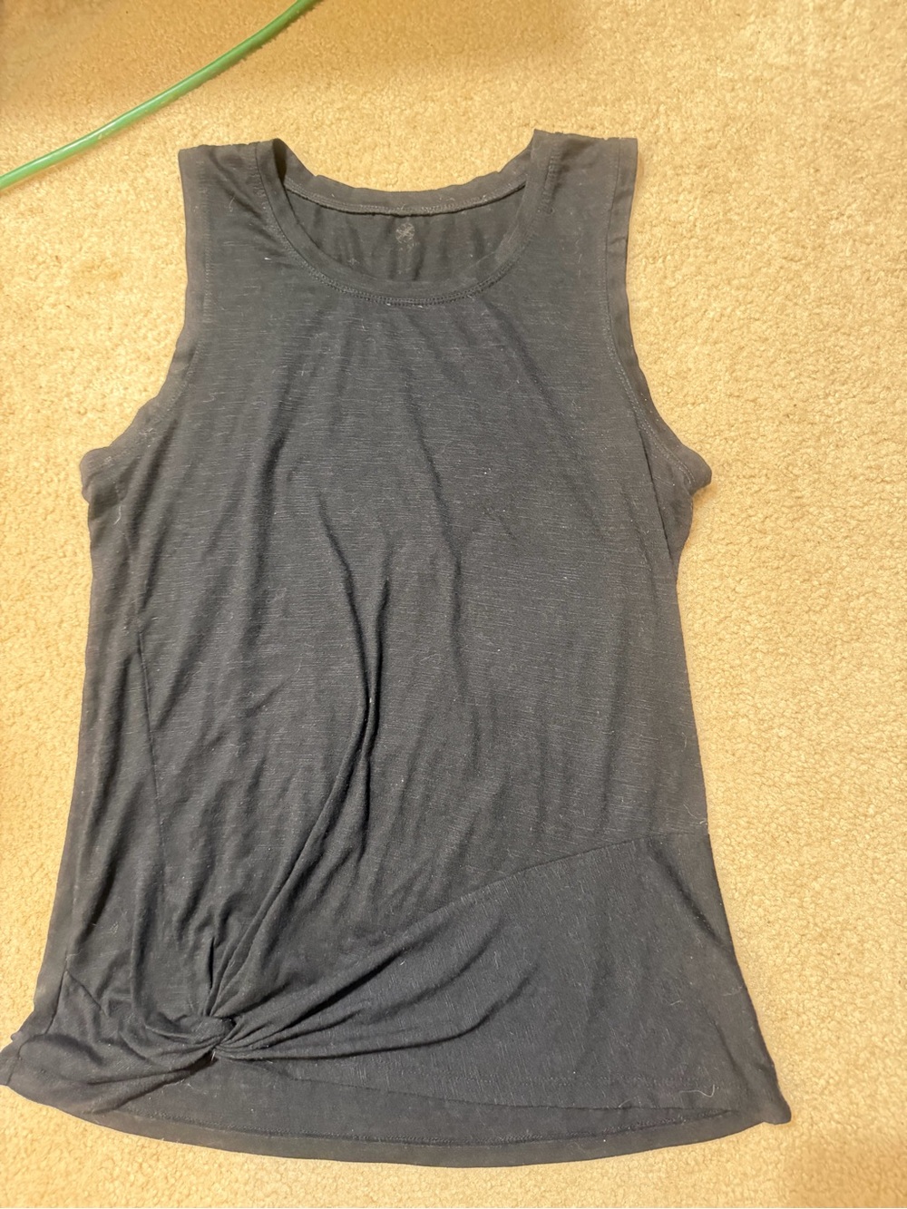 GAIAM Black Knot-Hem Sleeveless Tank Top